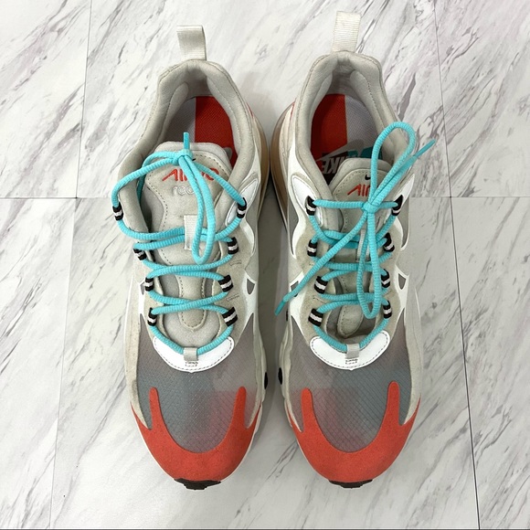Nike- Air Max 270 React Lt Beige Chalk/Platinum Tint Size Men’s 8.5 - Picture 2 of 12